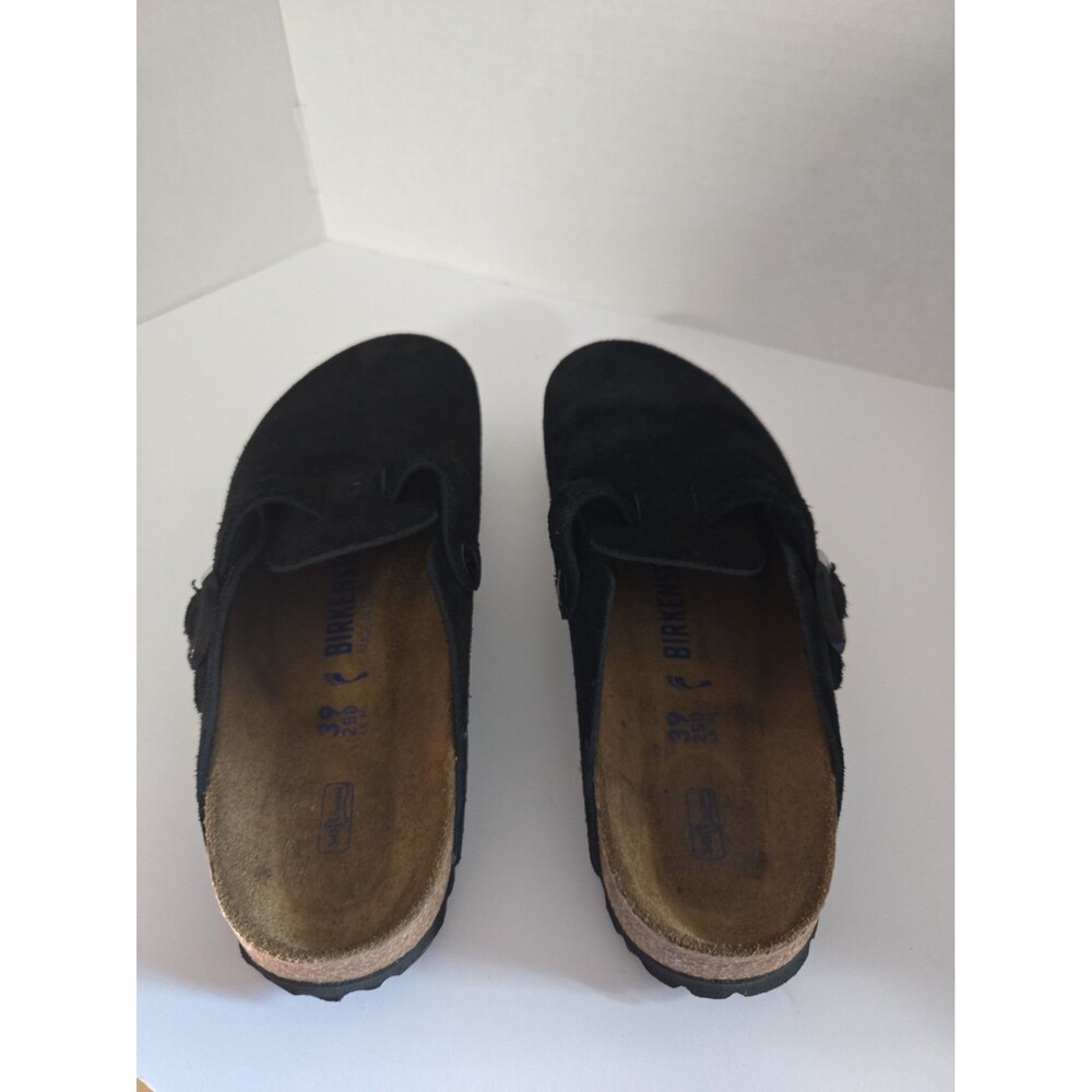BIRKENSTOCK Boston black suede Soft Footbed clogs shoes Unisex 39 US 8 W/ 7M - Picture 7 of 8